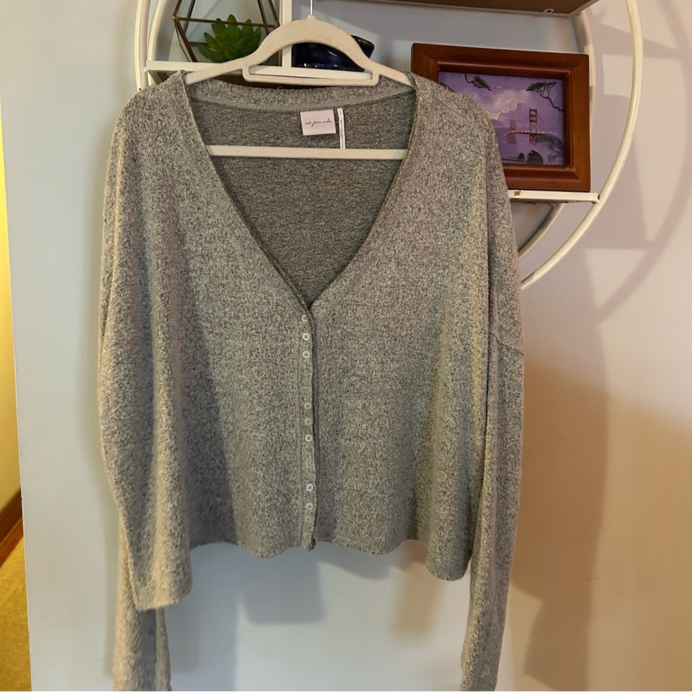 Urban Outfitters Out From Under Women’s Large L Gray Grey Cardigan Sweater